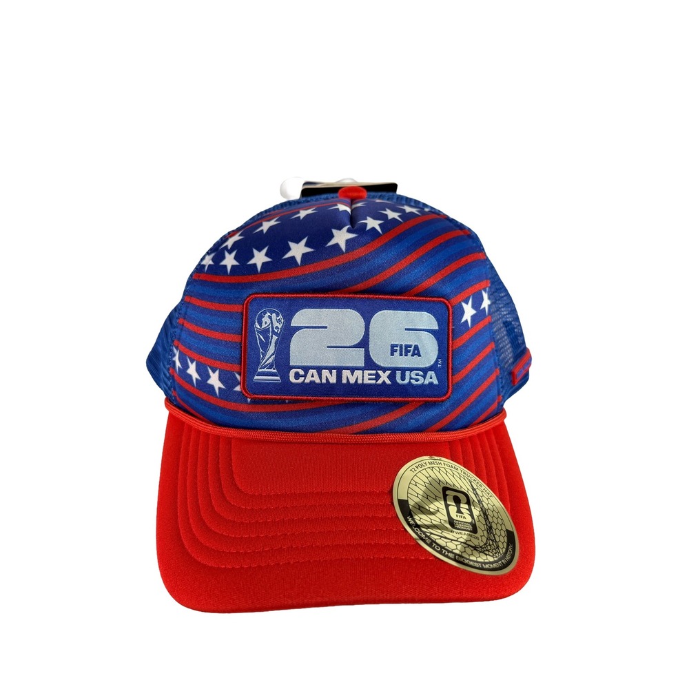 Official FIFA World Cup 2026 USA Foam Trucker Hat Snapback Mesh Cap NWT